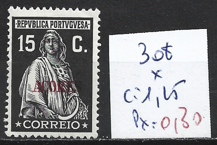 ACORES 308 * côte 1.25 €