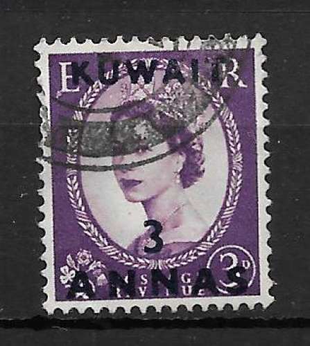 Koweit Kuwait  Y&T n° 108 Reine Elizabeth II  - 1952