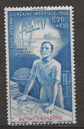 GUYANE  POSTE AERIENNE ANNÉE 1942 Y.T N°24 NEUF** 