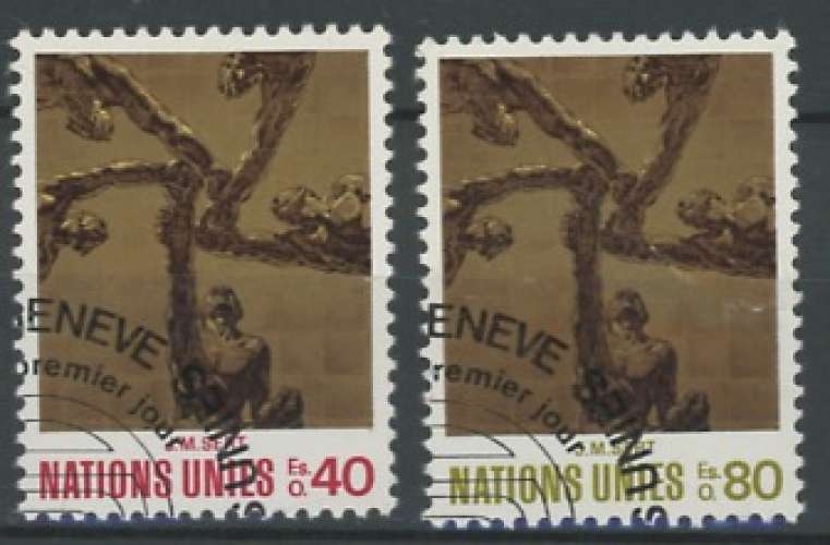 O.N.U. Office de Genève oblitéré N° 28 / 29