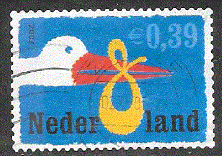 Pays-Bas - YT  1899  obl  - Timbre pour naissance (2002) 