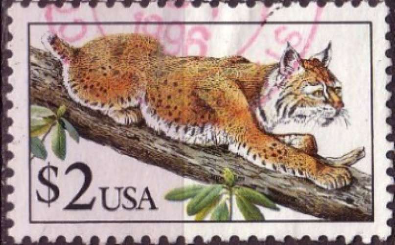 Lynx/Bobcat, obl. ronde rouge (1990)  - YT 1903 °