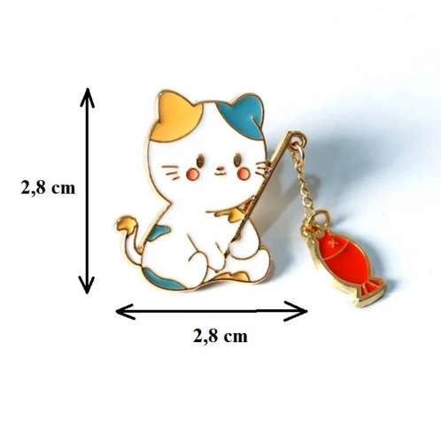 Pin's Pins Petit chat à la pêche (Réf 1)