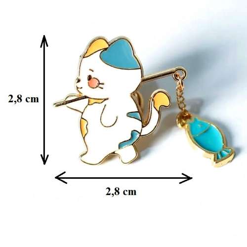 Pin's Pins Petit chat à la pêche (Réf 2)