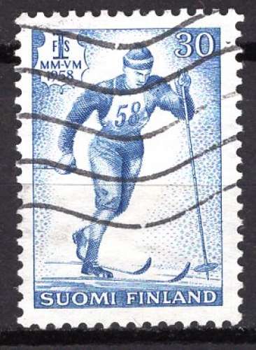 FINLANDE 1958 CHAMPIONNAT DU MONDE DE SKI  OBLITERE