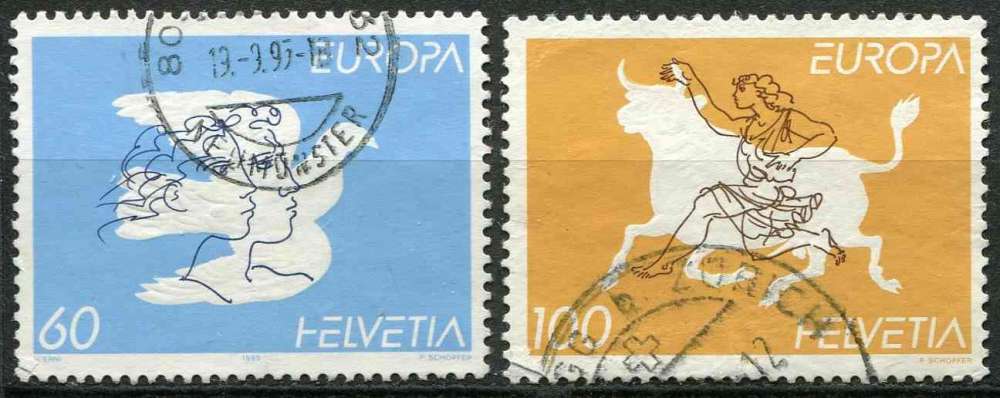 SUISSE 1995 OBLITERE N° 1480 1481 europa