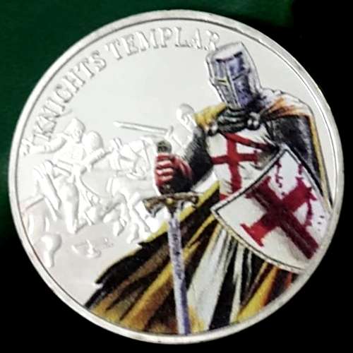 Pièce Médaille plaquée Argent - Les Templiers Chevaliers (Réf 5C)