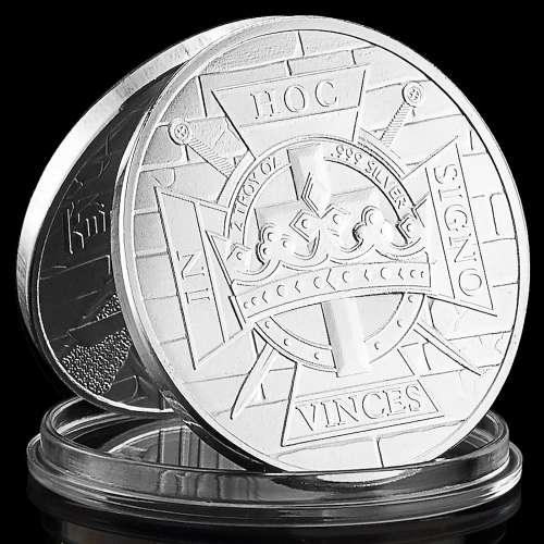 Pièce Médaille plaquée Argent - Les Templiers Chevaliers (Réf 6)