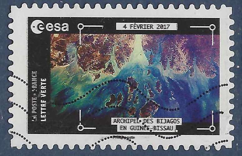 YT 1573 autocollant - photo satellite - Nouvelle Guinée