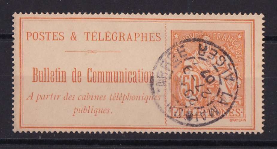FRANCE.   YT  Timbres téléphone  n° 27   oblitération Algérie    1900