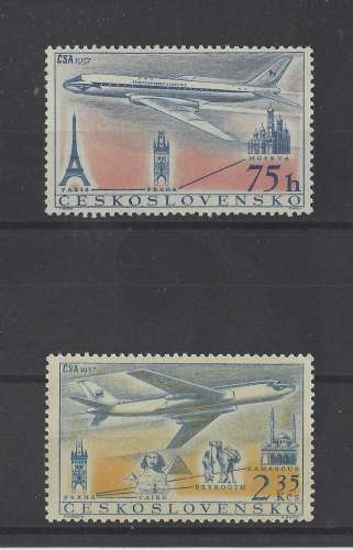 TCHECOSLOVAQUIE.   YT   PA n° 45/46    neuf **   1957