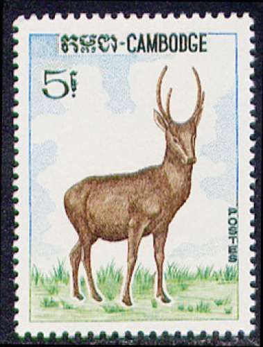 Timbre neuf ** n° 185(Yvert) Cambodge 1967 - Cerf