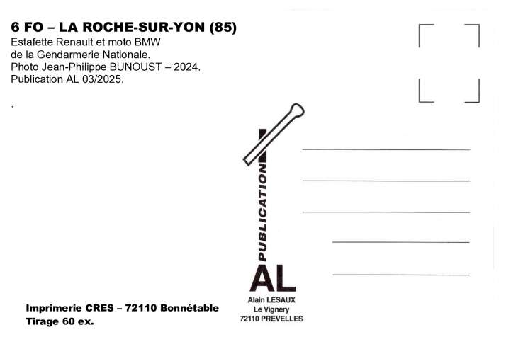 *AL FO 1 à 12 - Lot de 12 cartes postales - Véhicules des Forces de l'Ordre