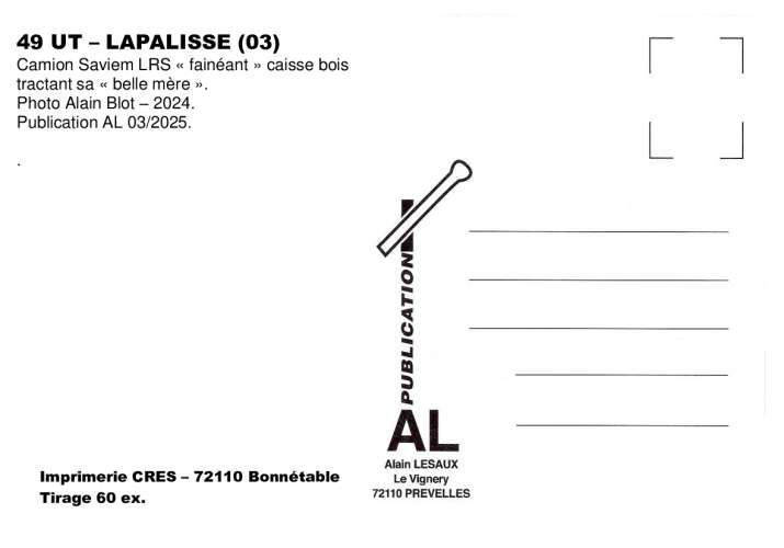 *AL UT 49 à 60 - Lot de 12 cartes postales - Véhicules Utilitaires