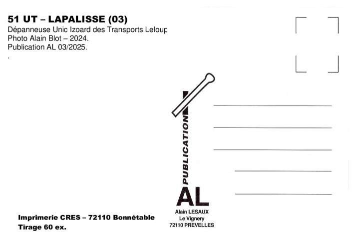 *AL UT 49 à 60 - Lot de 12 cartes postales - Véhicules Utilitaires