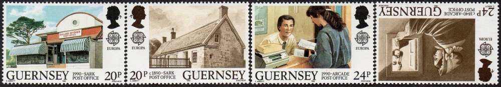 CEPT / Europa 1990 Guernesey n° 485 à 488 ** Etablissements postaux