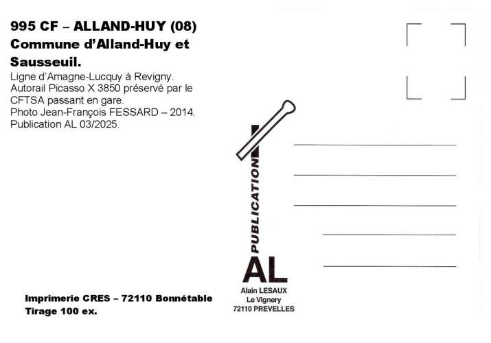 *AL CF 995 à 1008 - REP 59 - Lot de 15 cartes postales - Train voie normale