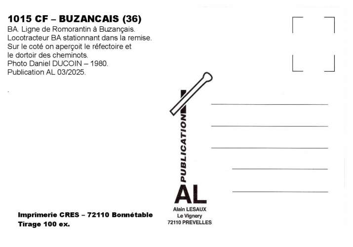 *AL CF 1009 à 1018 - REP 60 à 64 - Lot de 15 cartes postales - Train voie étroite et métrique