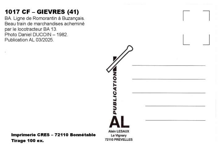 *AL CF 1009 à 1018 - REP 60 à 64 - Lot de 15 cartes postales - Train voie étroite et métrique