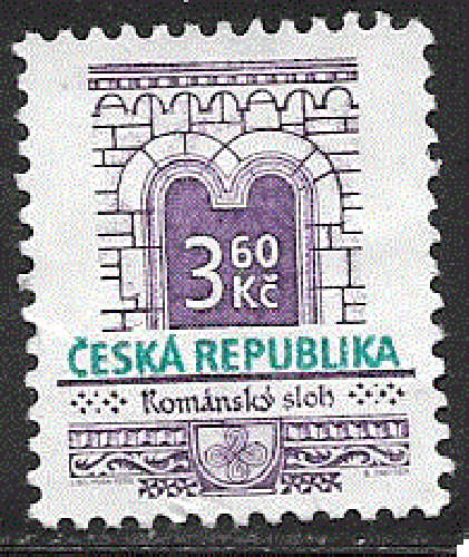 Tchéquie - YT  93  obl - Fenêtre, style roman (1995)