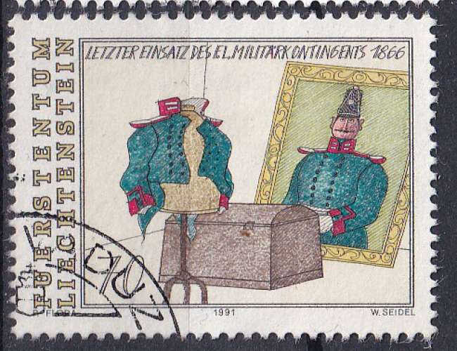 LIECHTENSTEIN - 1991 - Uniforme - Yvert 962 Oblitéré