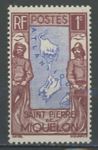 SAINT PIERRE ET MIQUELON  neuf * N° 136   trace de charnière