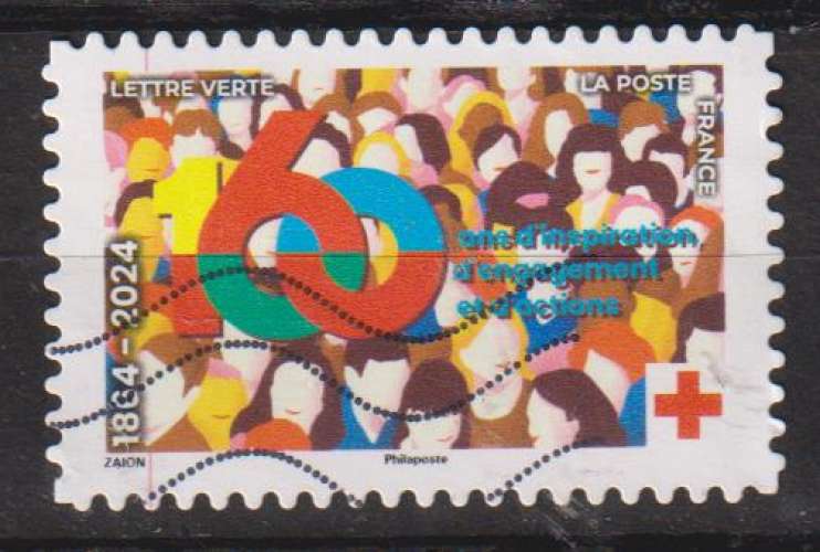 FRANCE   2024 Y T N ° 2422 oblitéré croix rouge