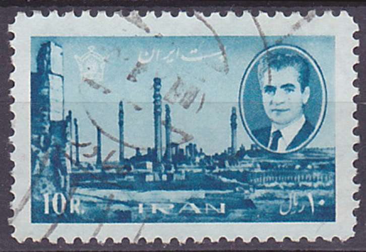 Timbre oblitéré n° 1163(Yvert) Iran 1966 - Mohamed Riza Pahlavi