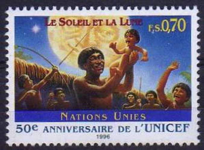 Cinquentenaire de l'UNICEF, Soleil & Lune (1996) - YT 321 **