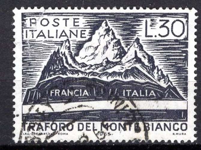 ITALIE 1965 INAUGURATION DU TUNNEL SOUS LE MONT  BLANCE OBLITERE