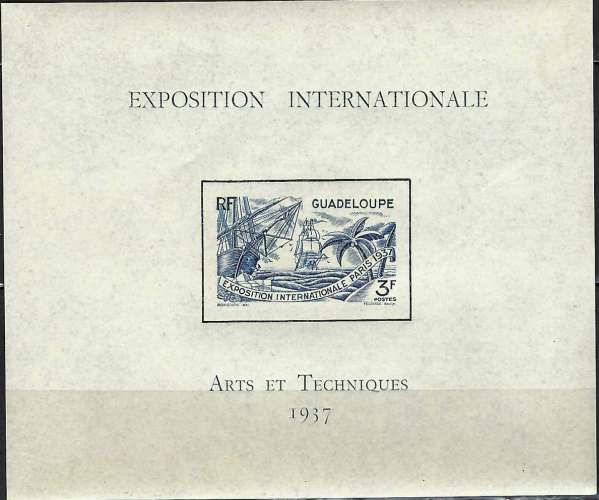 Guadeloupe - 1937 - Y & T n° 1 Blocs & feuillets - MNH