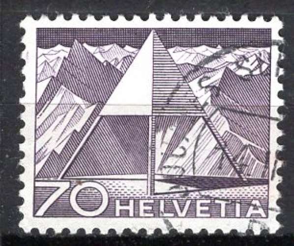 SUISSE 1949 TECHNIQUE SIGNAL DE TRAIANGULATION OBLITERE