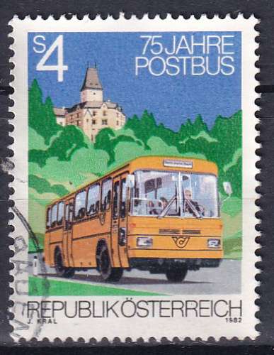 AUTRICHE - 1982 - Bus postal - Yvert 1543 Oblitéré