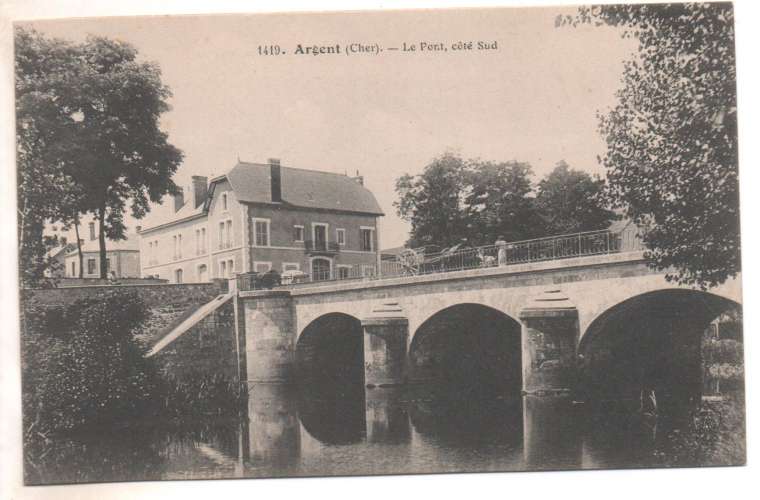 cpa 18 Argent Le Pont côté sud 
