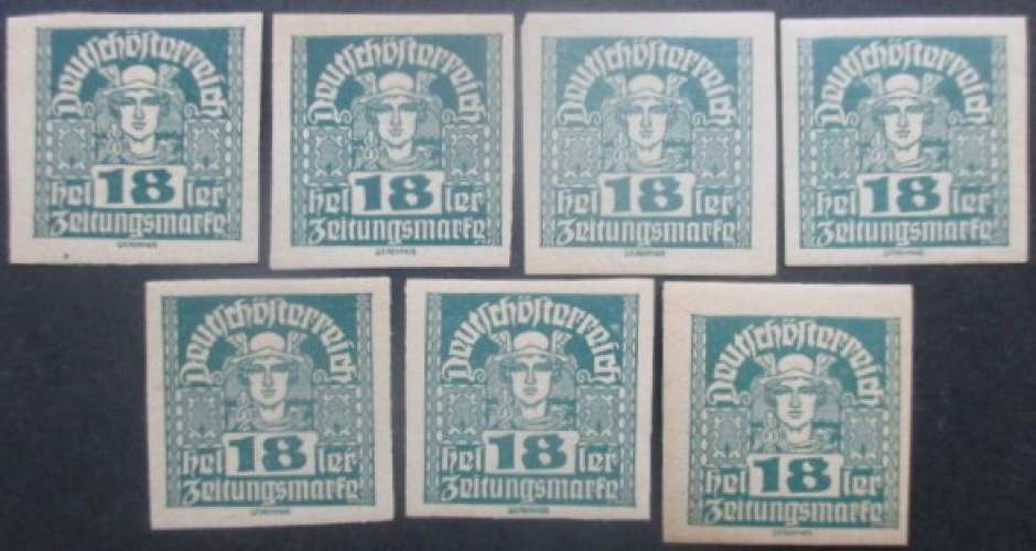 AUTRICHE Journaux N°45 X 7 neuf **