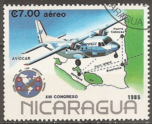 nicaragua ... PA n° 1089   obliteré ... 1985
