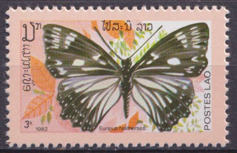 Laos 1982 Y&T 408 neuf ** gomme mate - Papillons 