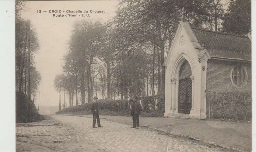 CPA CROIX (59) CHAPELLE DU CROQQUET - ROUTE D' HEM - ANIMEE