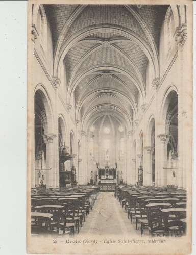CPA CROIX (59) EGLISE SAINT-PIERRE - INTERIEUR