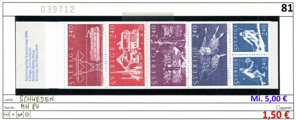 Suède 1981 - Michel carnet 84  - ** neuf mnh - 