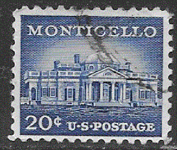 USA - YT  616  obl    - Maison de Jefferson à Monticello (1956) 