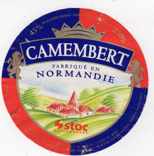 mai25   étiquette de camembert  de normandie   STOC 