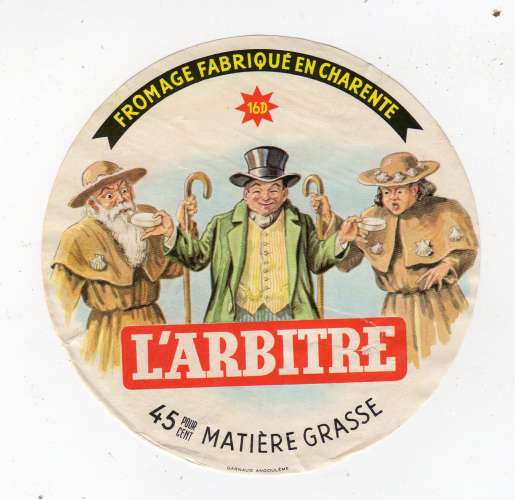 mai25   étiquette de camembert   l'arbitre  16 D 