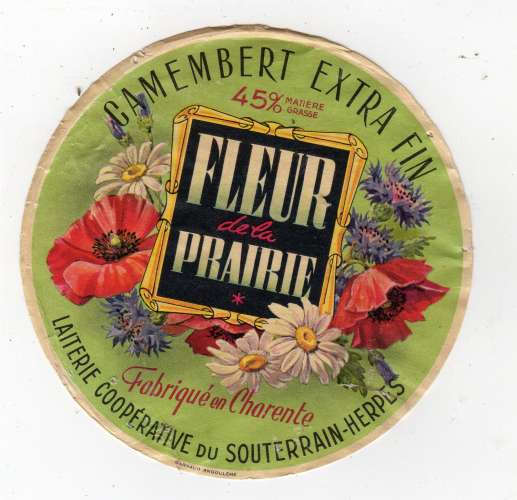 mai25   étiquette de camembert  fleur de la prairie 
