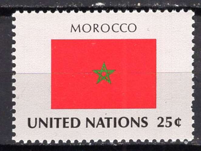 NATIONS UNIES NEW YORK 1989 DRAPEAU DU MAROC NEUF**