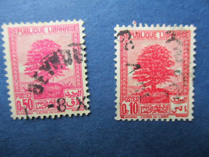 Grand liban y & t 150 & 151 obl 1937
