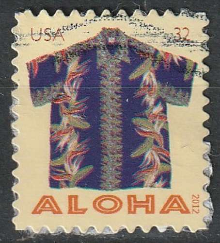 Timbre oblitéré n° 4430(Yvert) Etats-Unis 2012 - Chemise Aloha