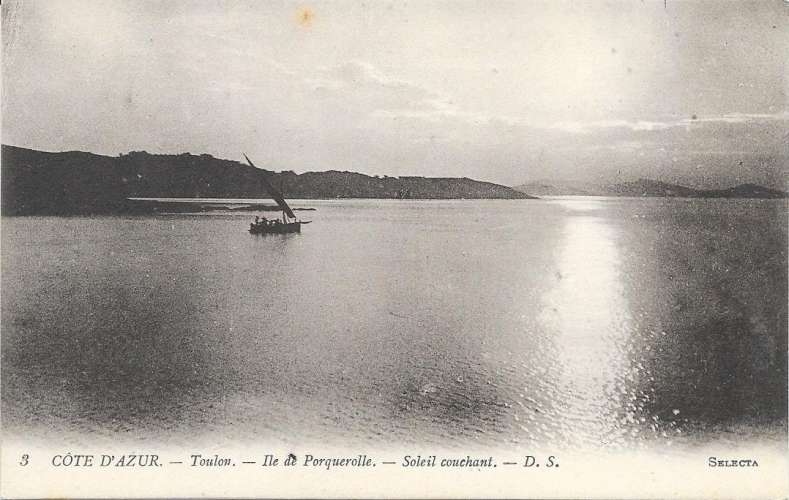 83 - Toulon - ile de Porquerolle -   soleil couchant