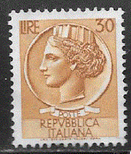 Italie - YT  716A  obl  - Monnaie syracusaine, filigrane étoiles (1955)