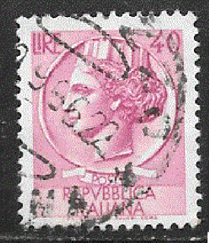 Italie - YT  717A  obl  - Monnaie syracusaine, filigrane étoiles (1955)